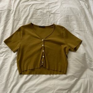 Brandy Cropped Button Up